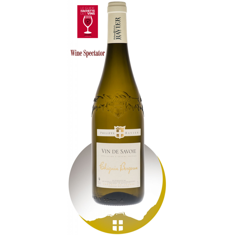 Bouteille vin blanc AOP vin de Savoie cru Chignin Bergeron de la gamme domaine